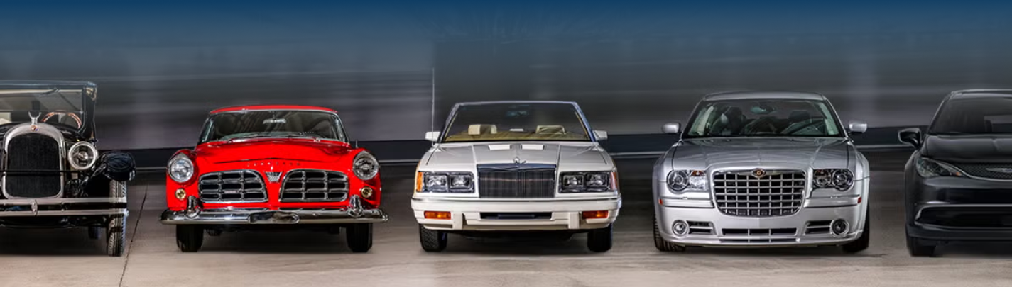 chrysler vehicles parked in a row